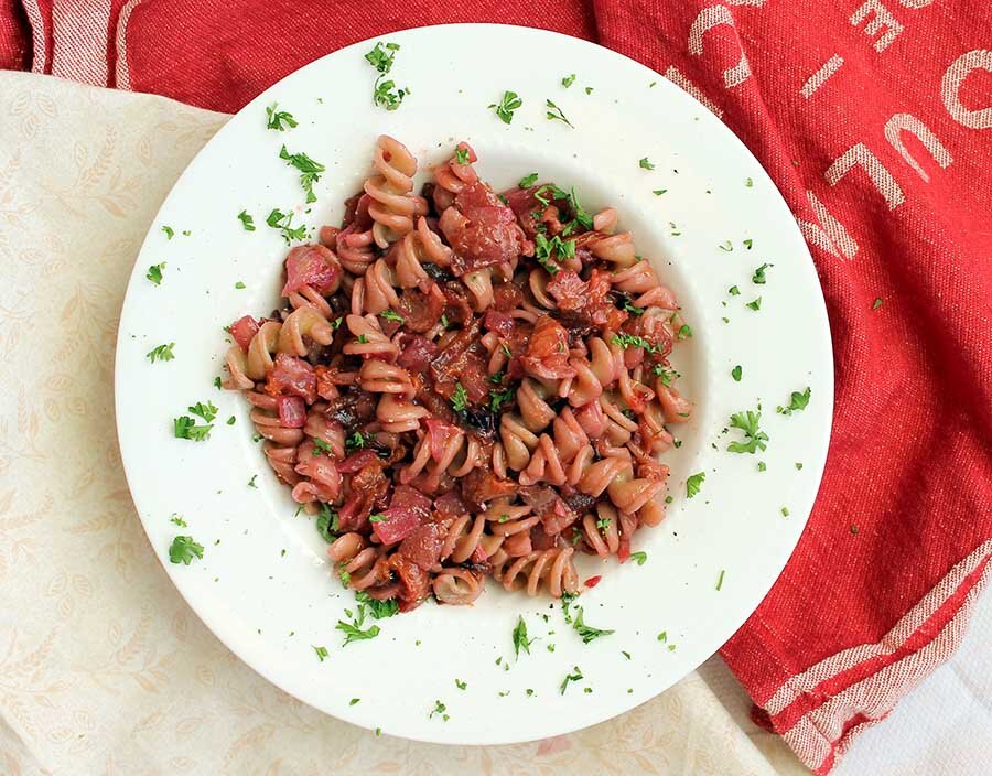 Plum & Bacon Pasta