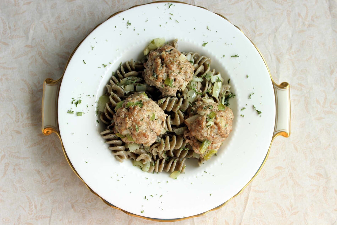 Goat Cheese & Turkey Meatball Pasta