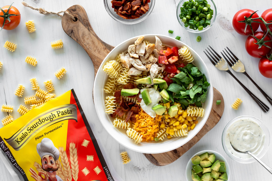 Veggie Loaded BLT Pasta Salad with Chicken by Lindsay Pleskot, RD