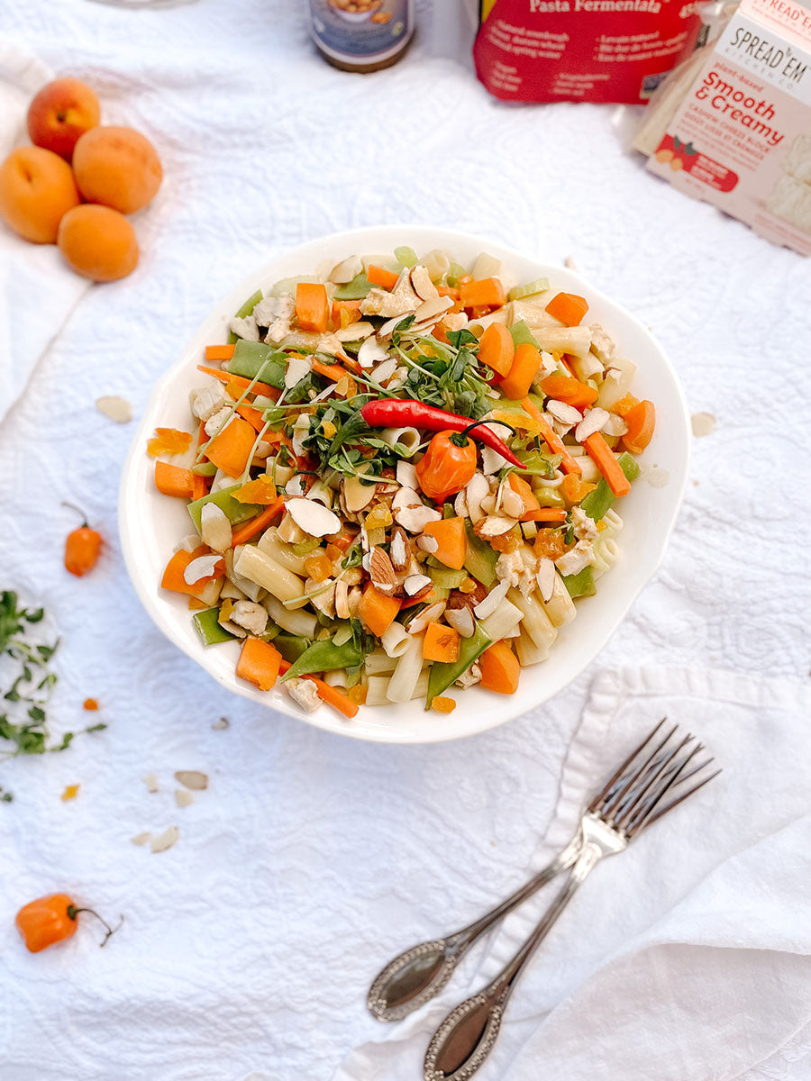 Sweet & Spicy Apricot Chili Pasta Salad