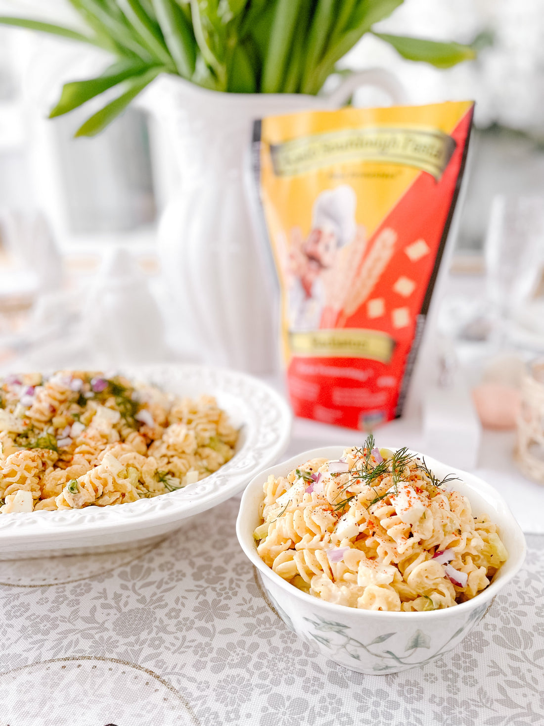 Devilled Egg Sourdough Pasta Salad