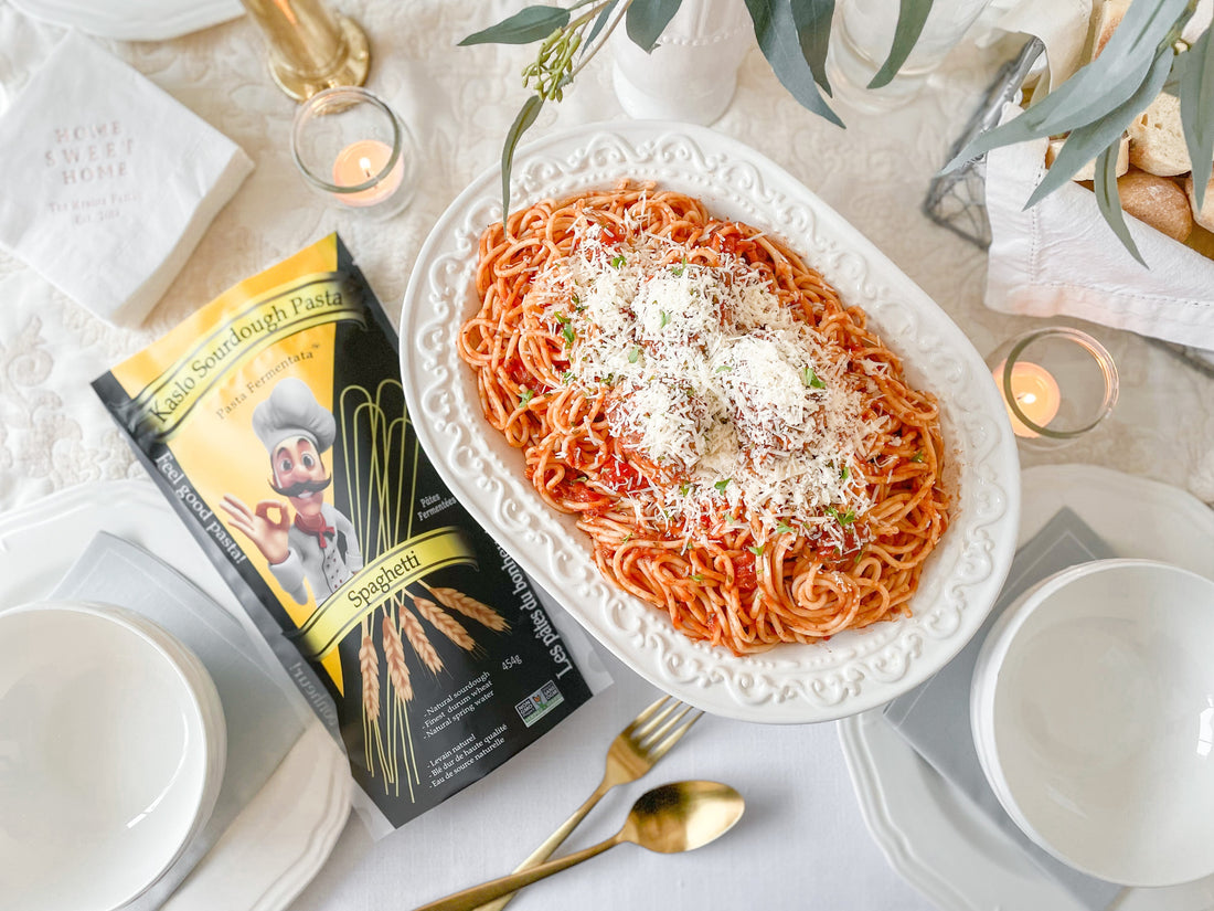 Spaghetti with Savoury Chicken and Bacon Meatballs