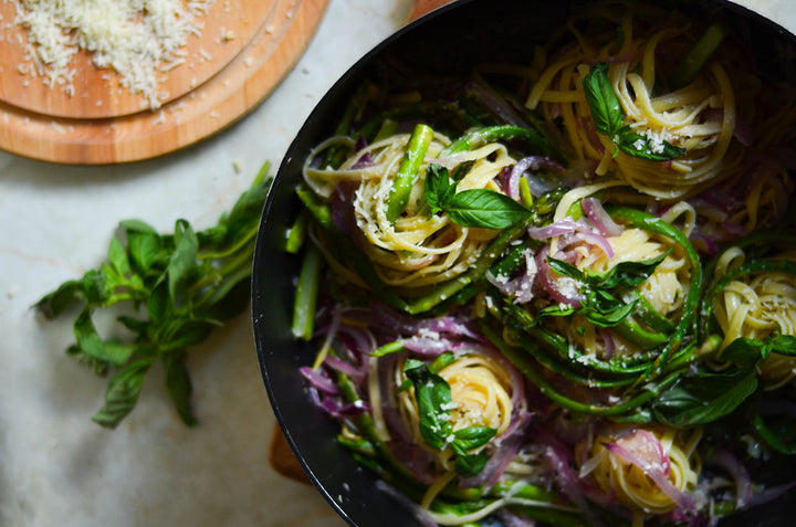 Asparagus Red Onion Linguine