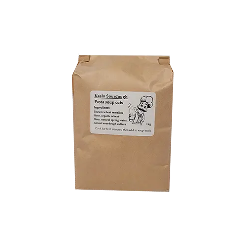 Kaslo Sourdough pasta soup cut packaging on a white background