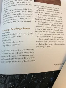 Picture of instructions for creating a sourdough starter at home. 