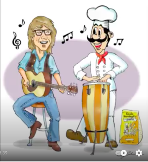 An image of Sean Rodman and Luigi making music.